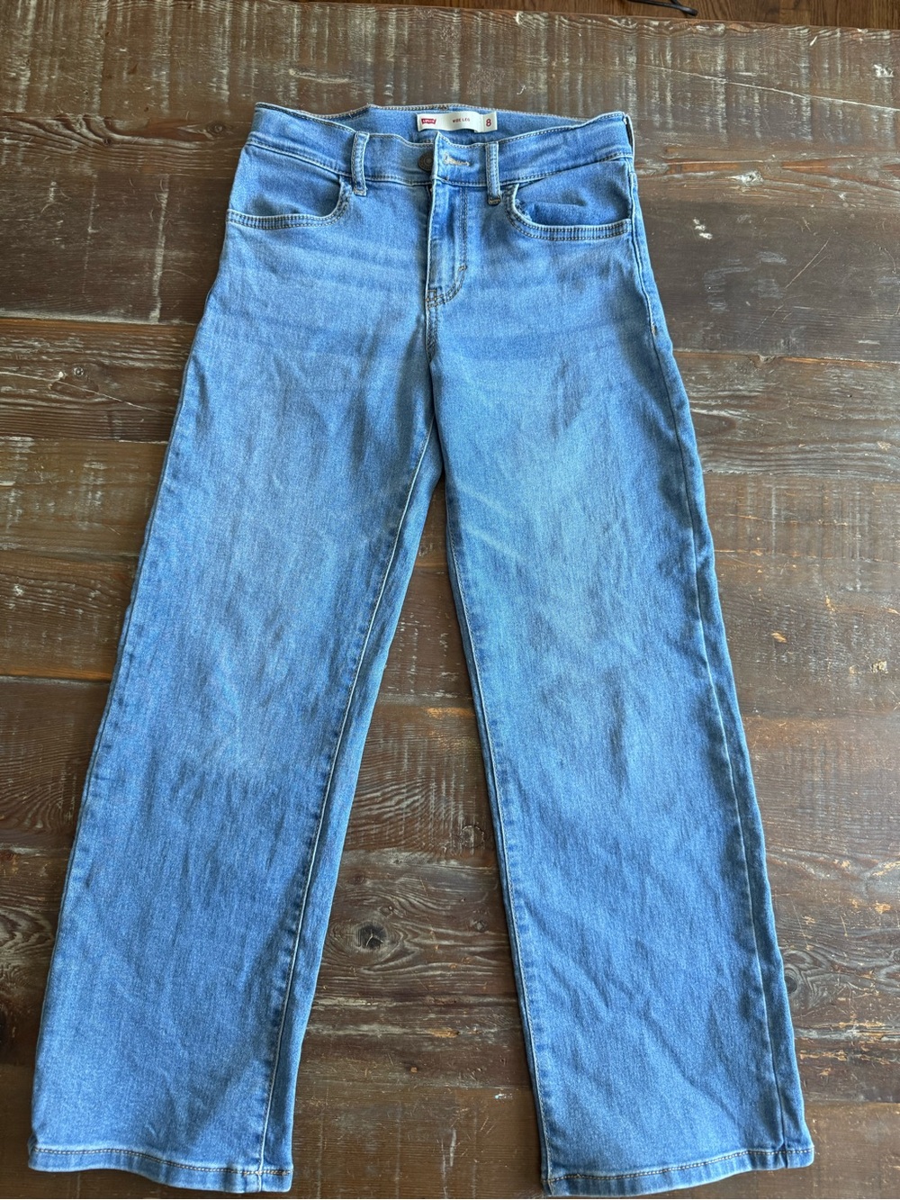 Light Blue Straight Leg Jeans